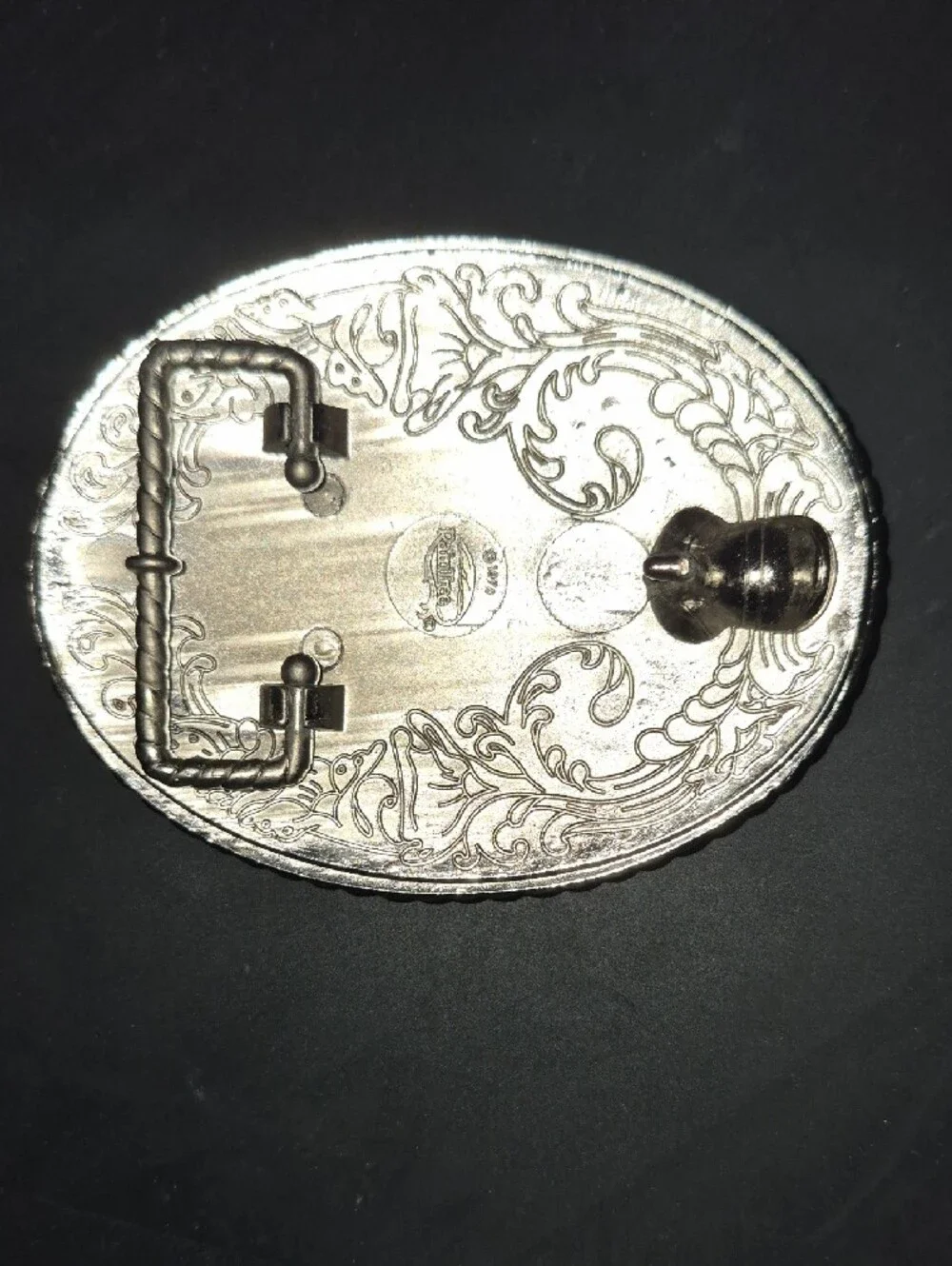 Harley-Davidson Silver Belt Buckle with Black & Yellow Accents